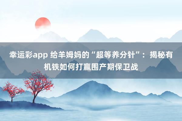 幸运彩app 给羊姆妈的“超等养分针”：揭秘有机铁如何打赢围产期保卫战